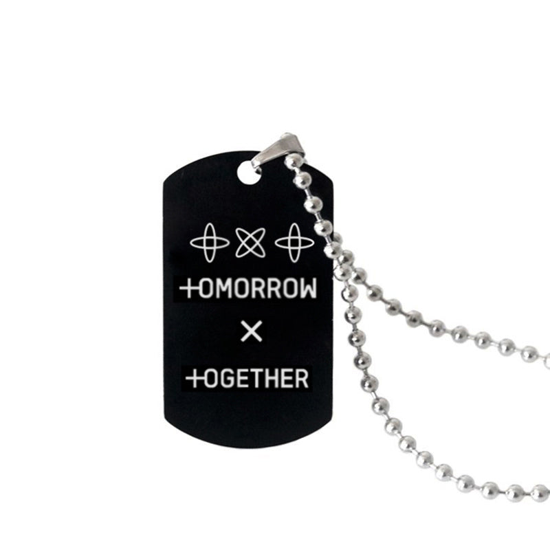 Stainless steel lettering black tag