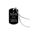 Stainless steel lettering black tag