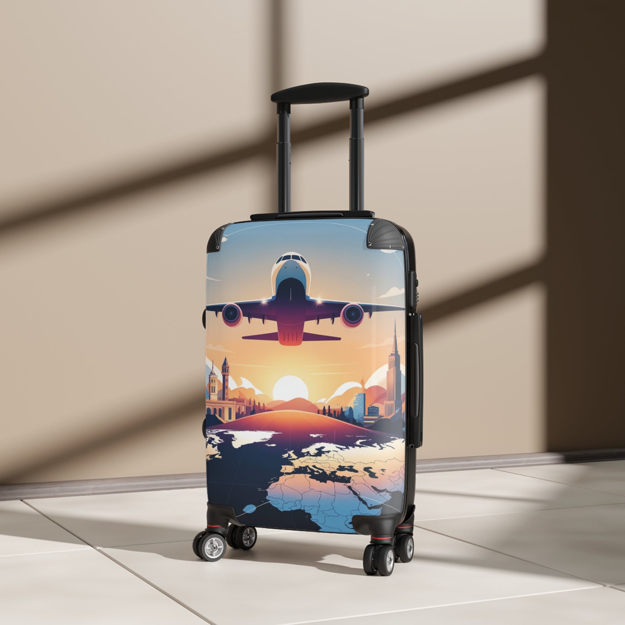 Travel Suitcase with Airplane Design - Perfect for Adventurers