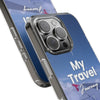 Clear Travel Phone Case, Custom Case, Airplane Design, Gift for Travelers, Adventure Lover, Travel Journal Accessory