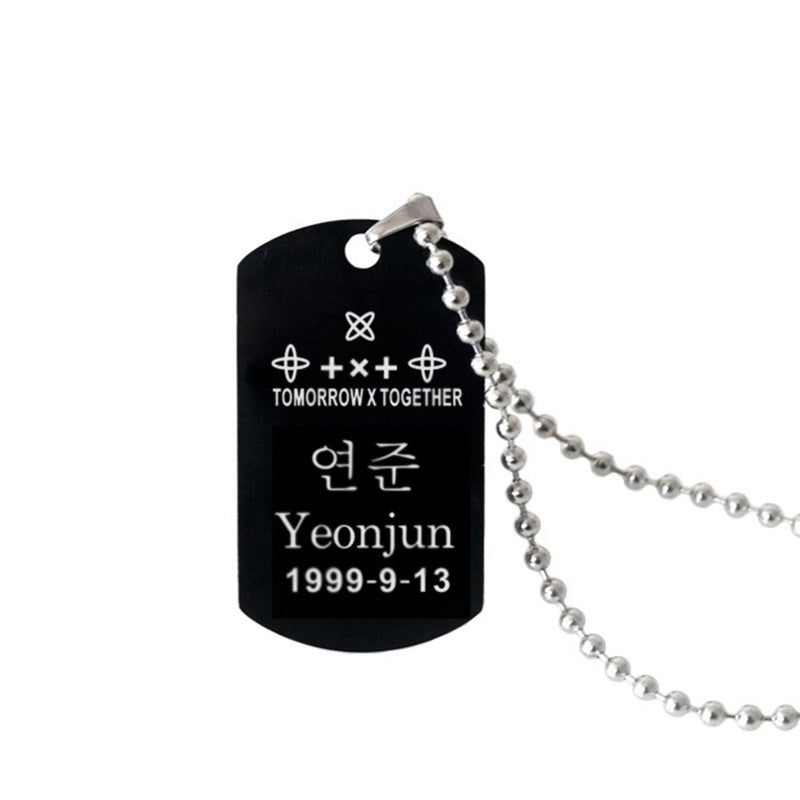 Stainless steel lettering black tag
