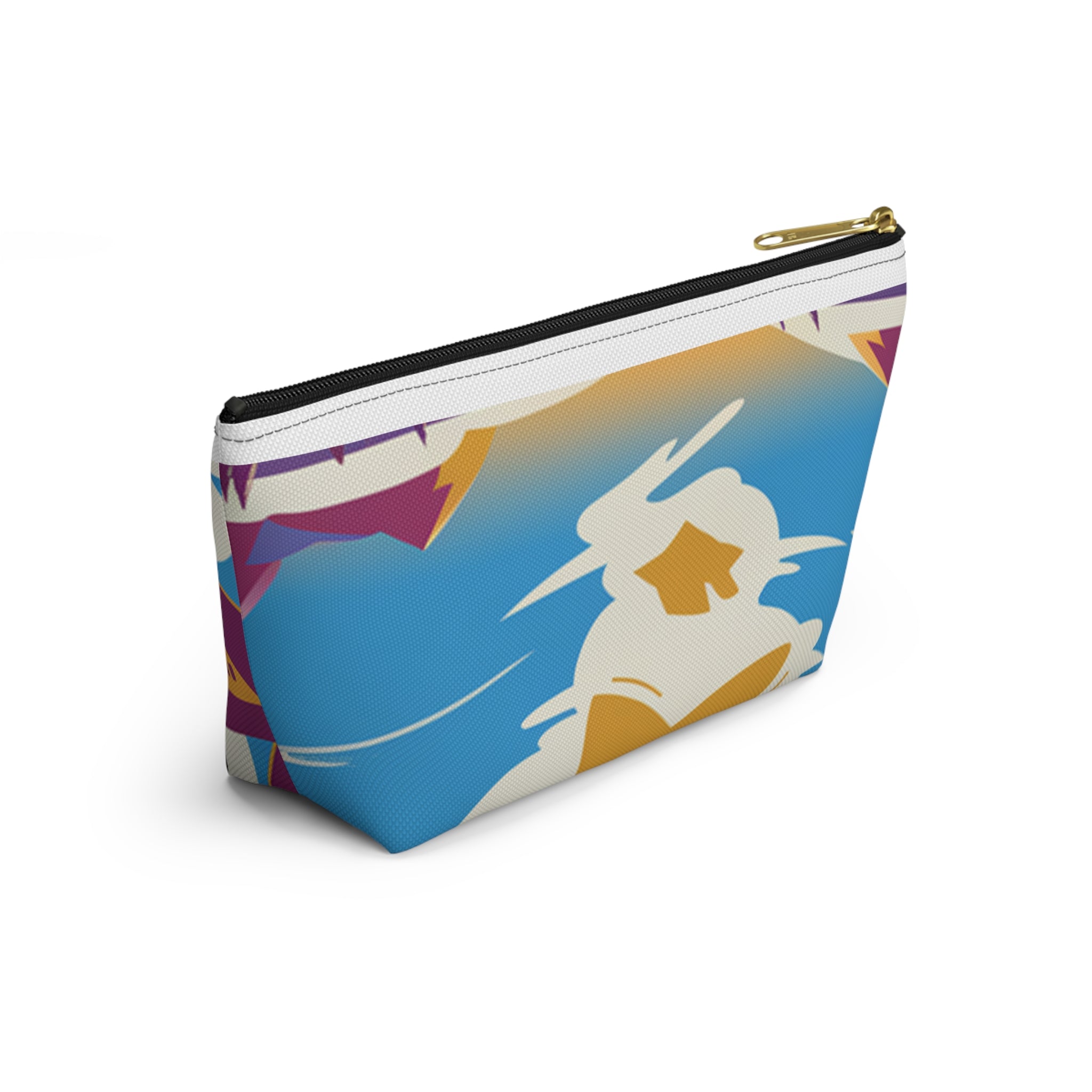 Colorful Travel Accessory Pouch - Fun Airplane & Cloud Design