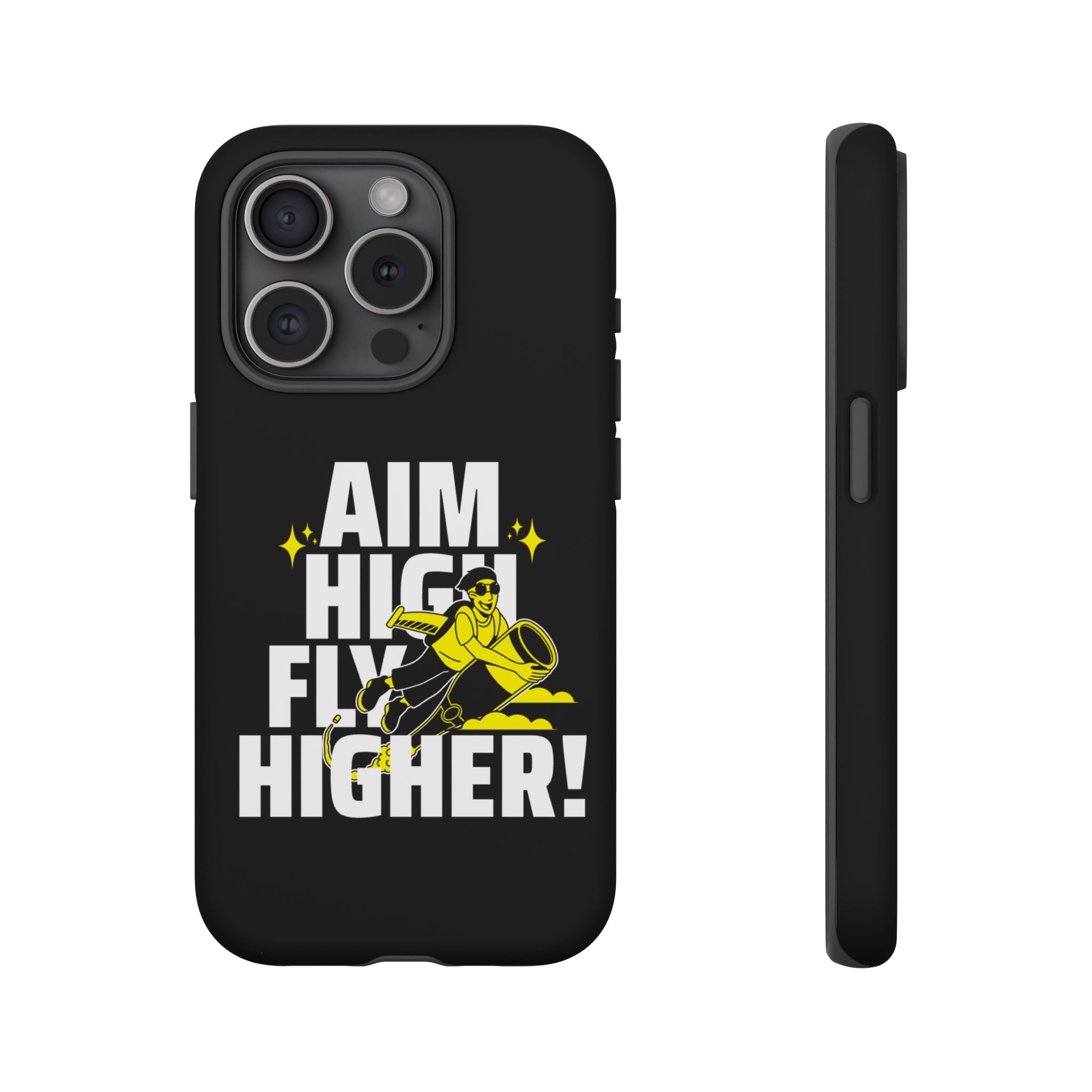 Dynamic Phone Case with Motivational Design - Aim High, Fly Higher!