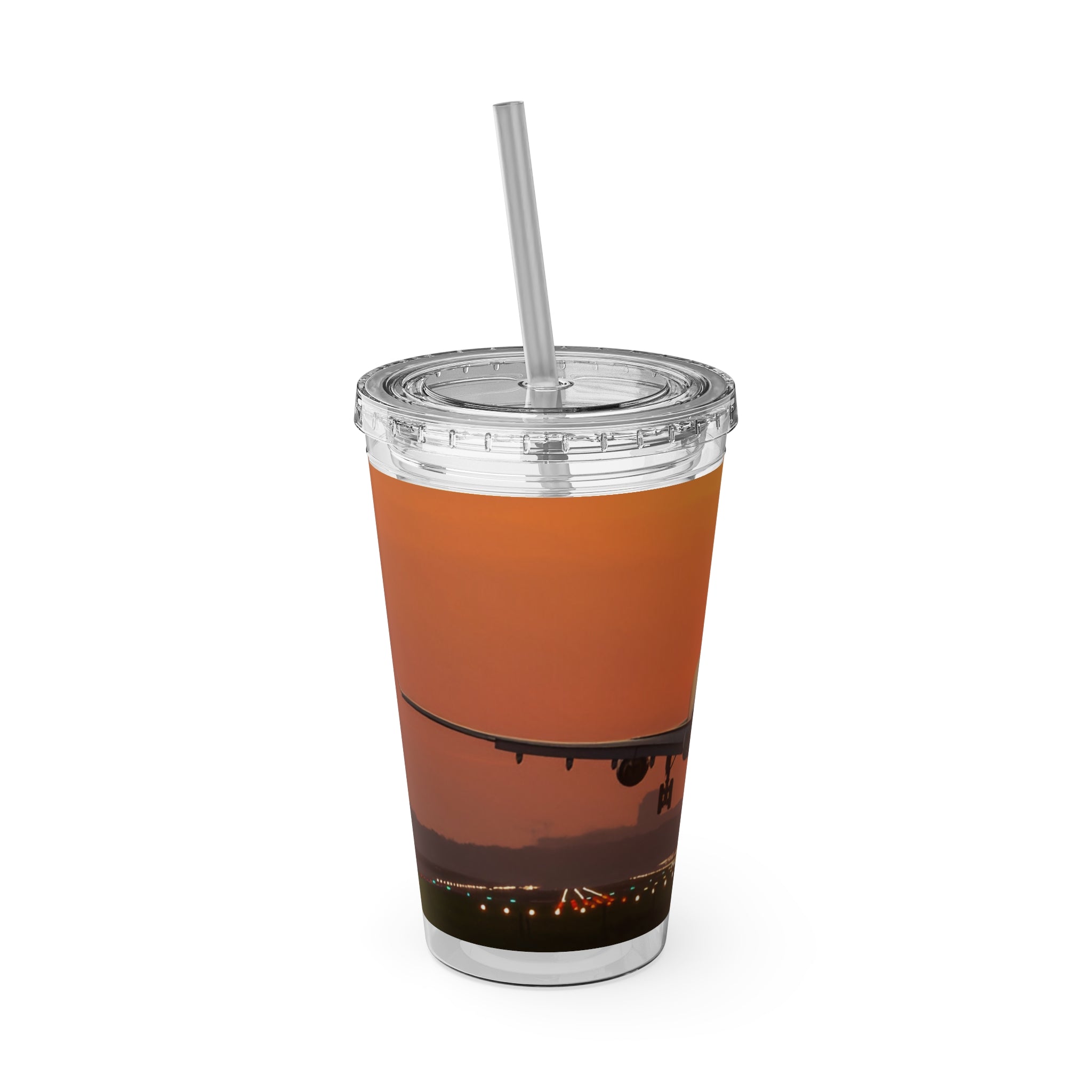 Sunsplash Travel Tumbler - 16oz with Straw for Adventure Lovers