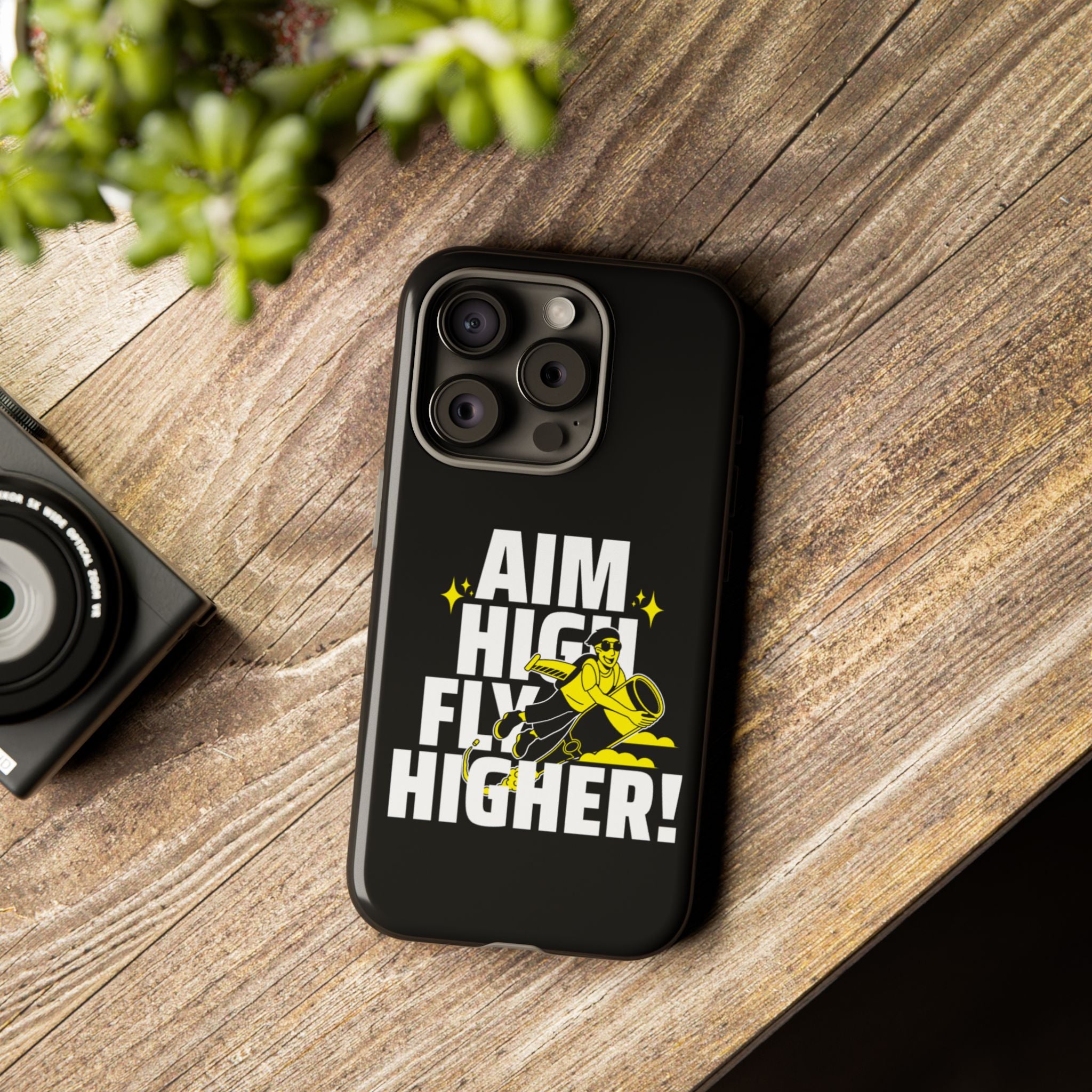 Dynamic Phone Case with Motivational Design - Aim High, Fly Higher!