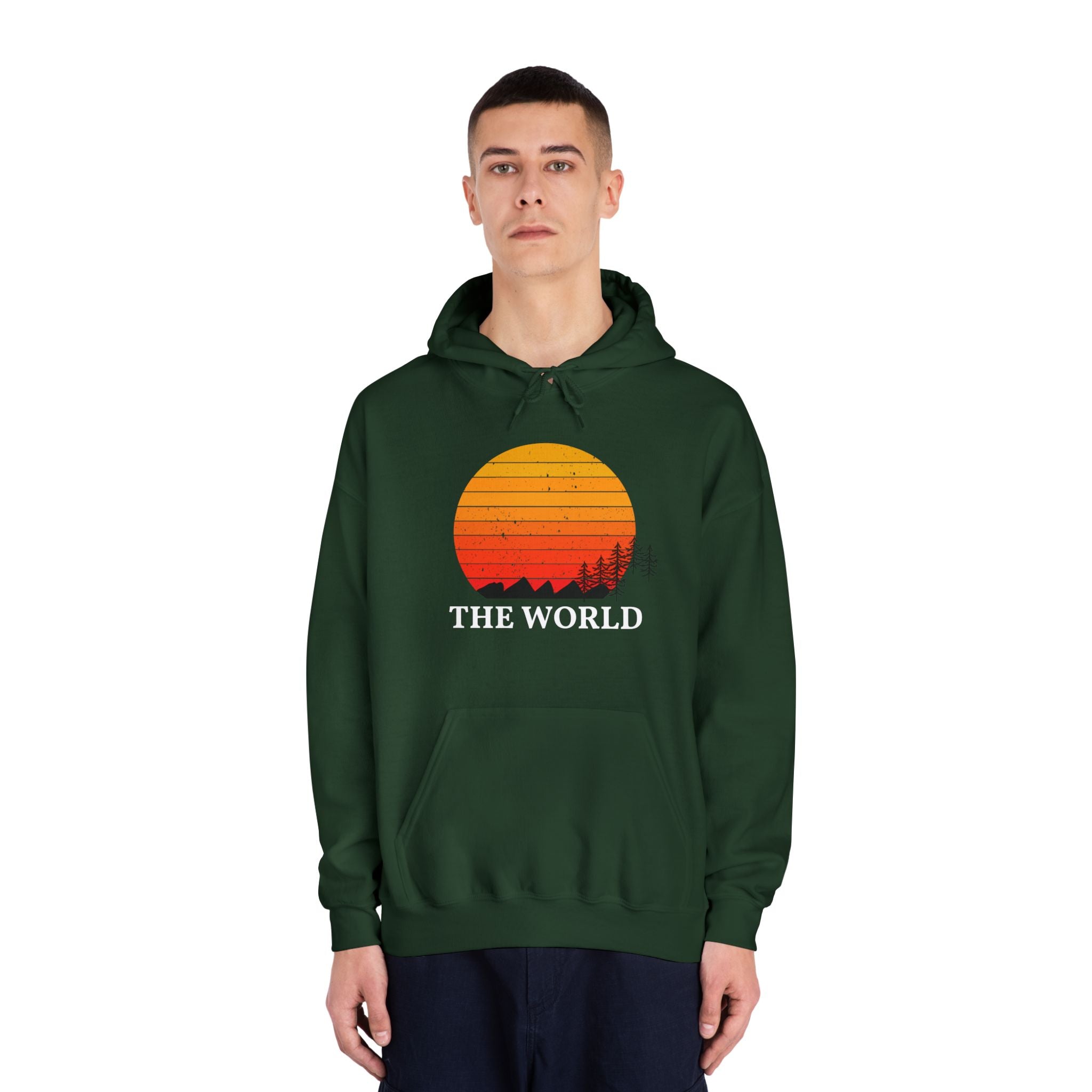 Sunset Vibes Unisex Hooded Sweatshirt - 'THE WORLD' Design
