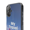 Clear Travel Phone Case, Custom Case, Airplane Design, Gift for Travelers, Adventure Lover, Travel Journal Accessory