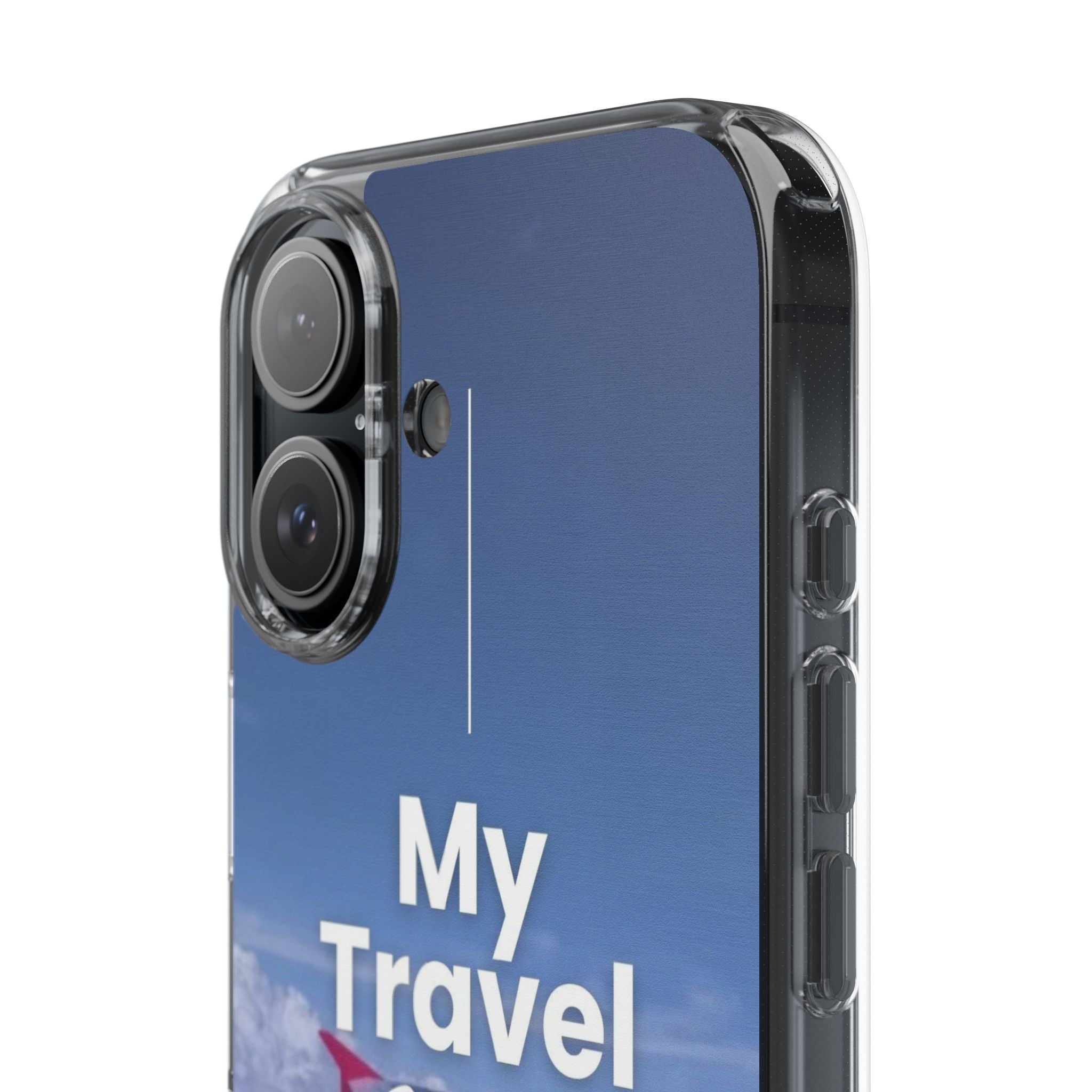 Clear Travel Phone Case, Custom Case, Airplane Design, Gift for Travelers, Adventure Lover, Travel Journal Accessory