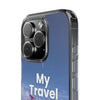 Clear Travel Phone Case, Custom Case, Airplane Design, Gift for Travelers, Adventure Lover, Travel Journal Accessory