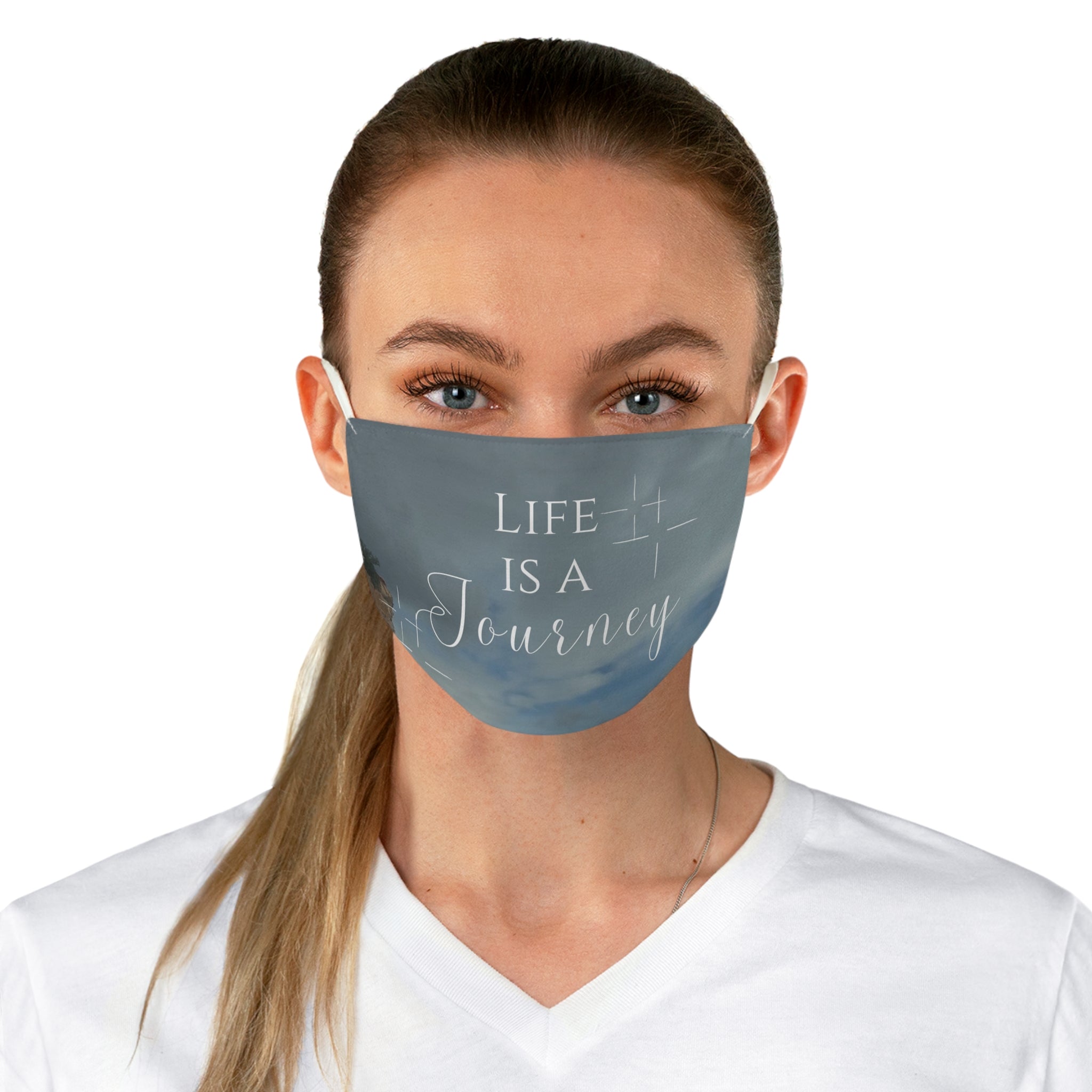Inspirational Fabric Face Mask - 'Life is a Journey' | Trendy Mask for Travel, Everyday Use, Gifts, Self-Care, Face Covering