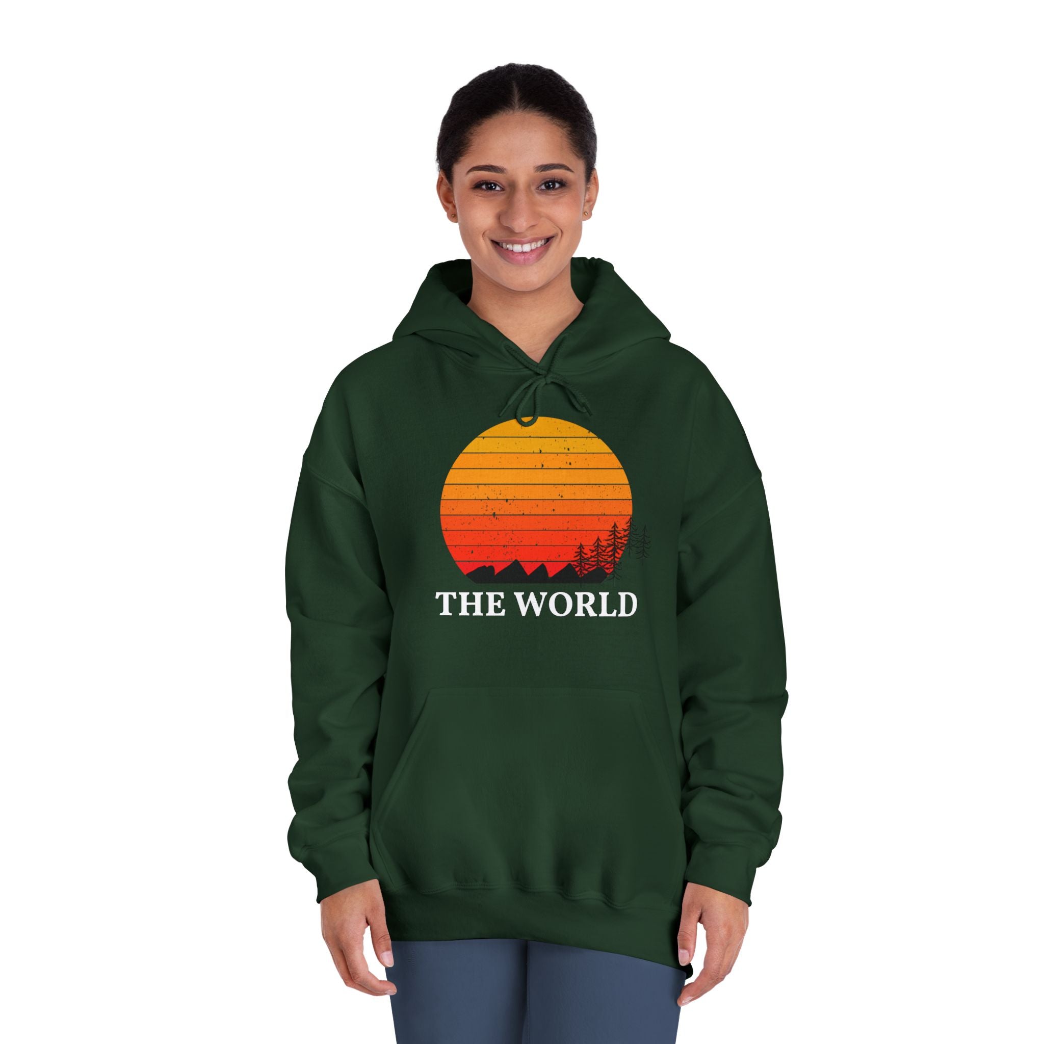 Sunset Vibes Unisex Hooded Sweatshirt - 'THE WORLD' Design