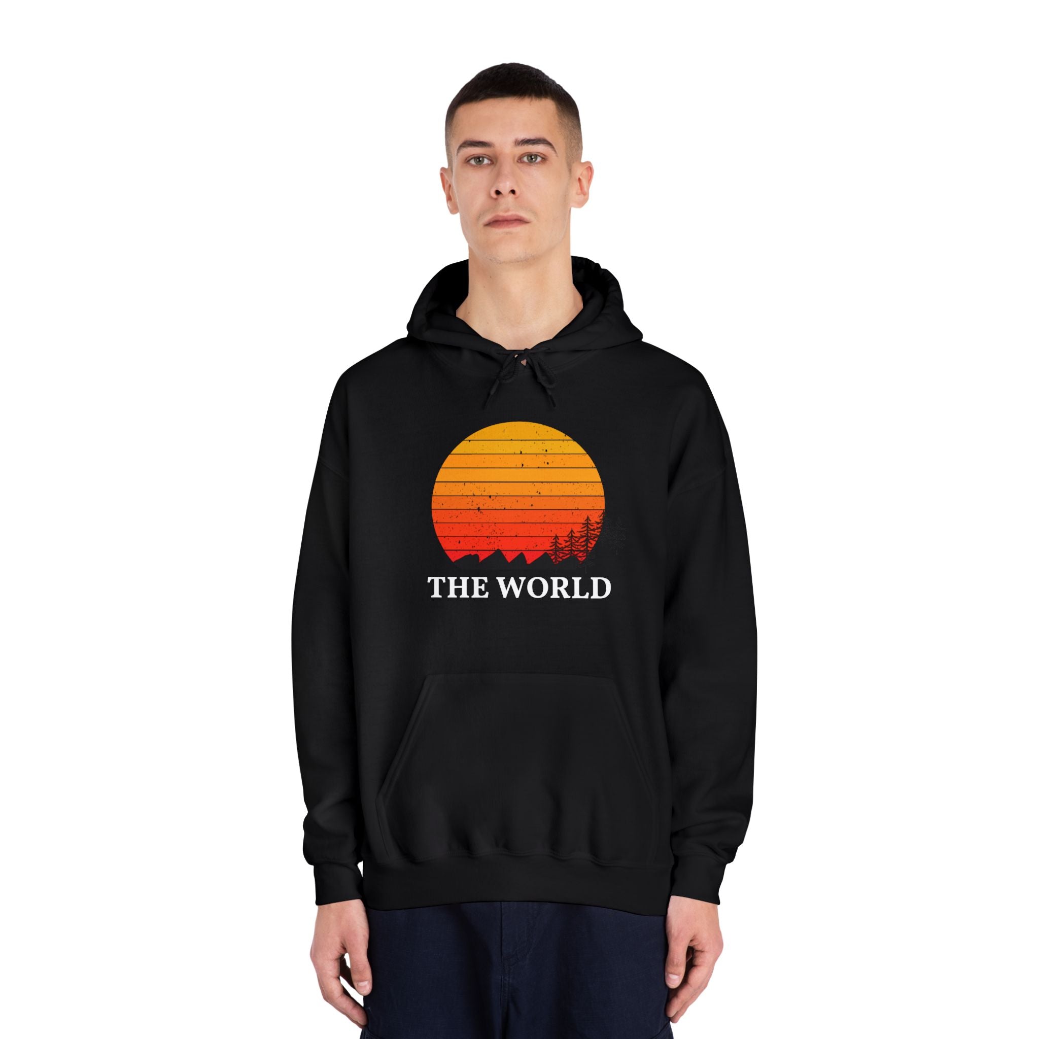 Sunset Vibes Unisex Hooded Sweatshirt - 'THE WORLD' Design