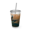Sunsplash Travel Tumbler with Straw - 16oz Airplane Design