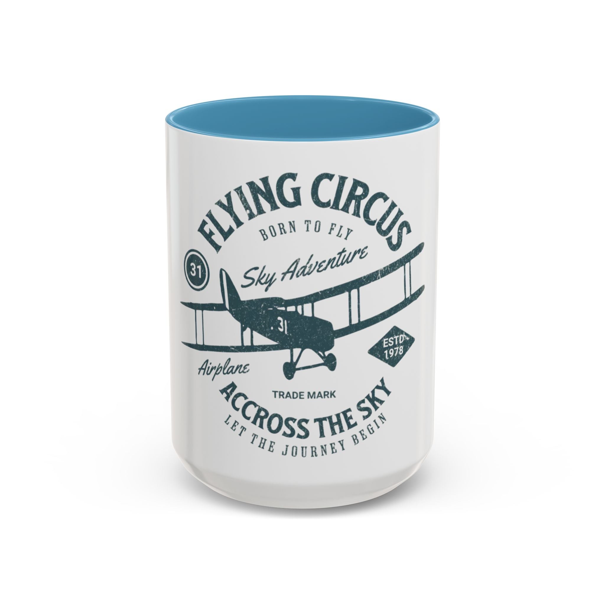 Flying Circus Adventure Coffee Mug, Travel Gift, Aviation Memories, Pilot Coffee Cup, Unique Airplane Mug