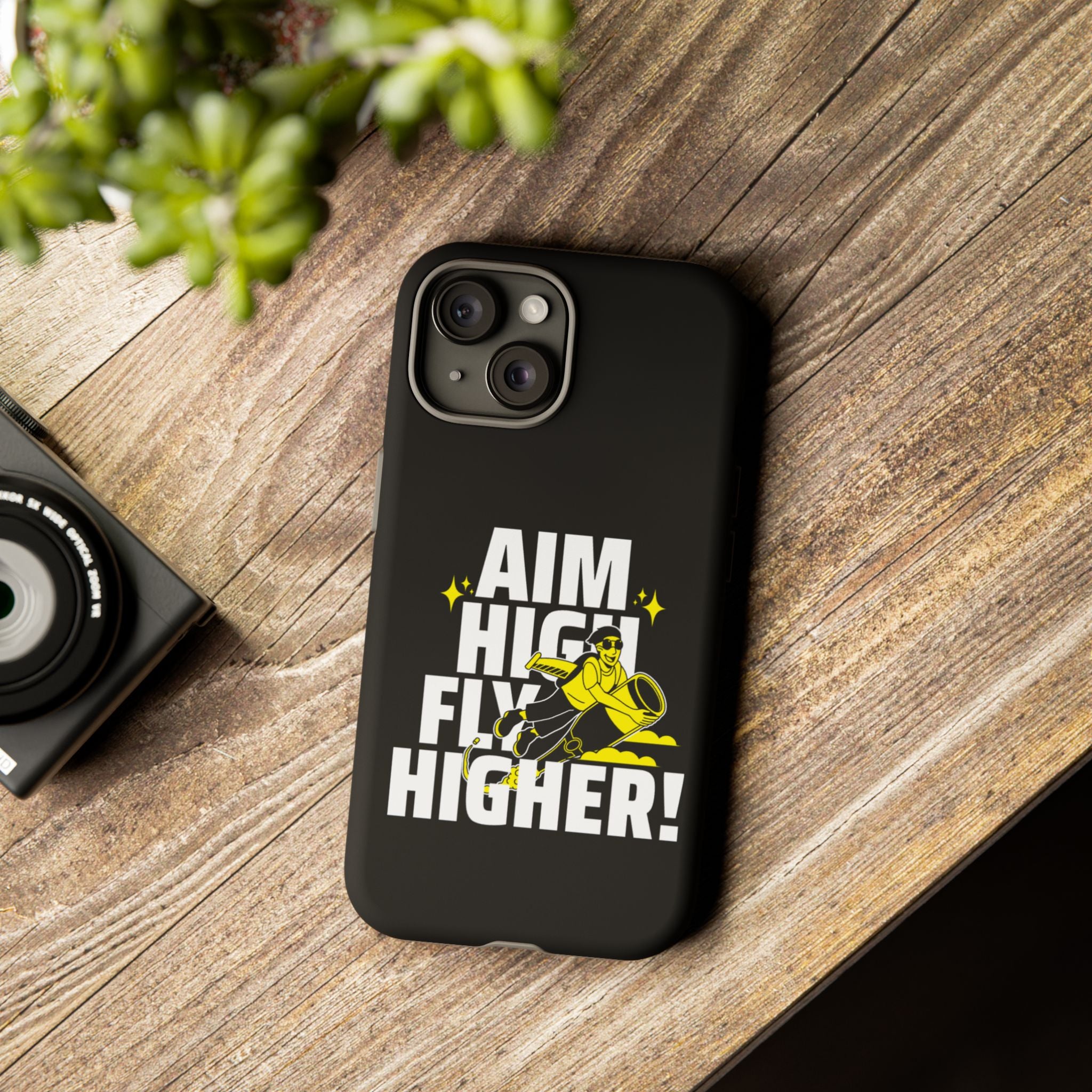 Dynamic Phone Case with Motivational Design - Aim High, Fly Higher!