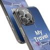Clear Travel Phone Case, Custom Case, Airplane Design, Gift for Travelers, Adventure Lover, Travel Journal Accessory