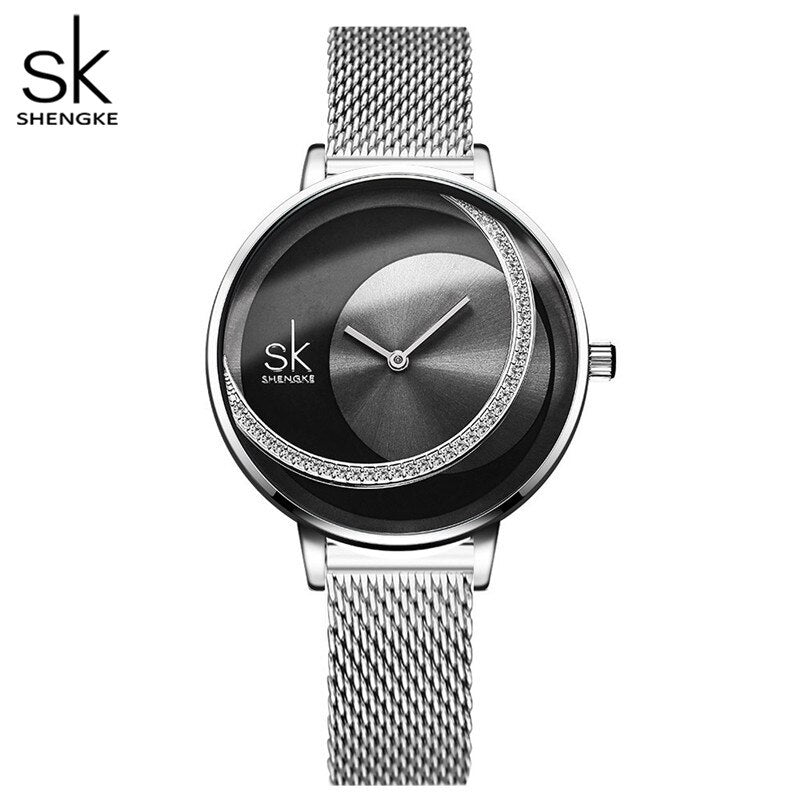 Shengke Crystal Women Watch Luxury Brand Ladies Dress Watches