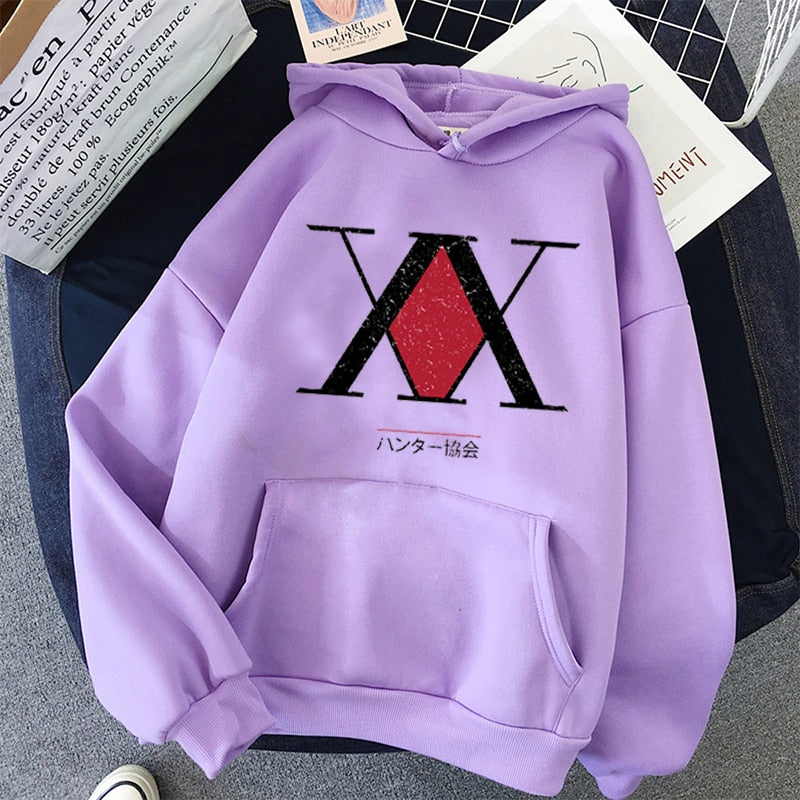 HUNTER X HUNTER Harajuku Pink Pullovers Casual Tops O-neck Women's Hooded Sweatshirt Student casua Hoodie Pullovers Long Sleeves
