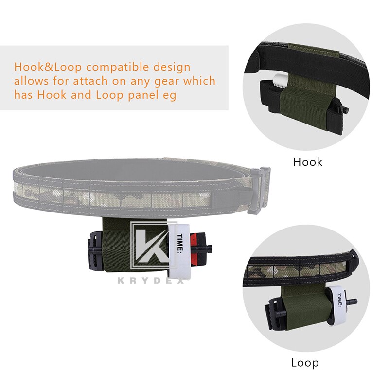 KRYDEX Spiritus Style Tourniquet Elastic Pouch For SOF-T Plate Carrier Chest Rig 2"*3" Hook & Loop Secure Storage Holder