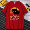 Black Cat Daddy Print Menswear Cartoon S-XXXL Tshirts Comfortable Summer Loose T Shirt Hip Hop Tee Clothes Crewneck T Shirts Men
