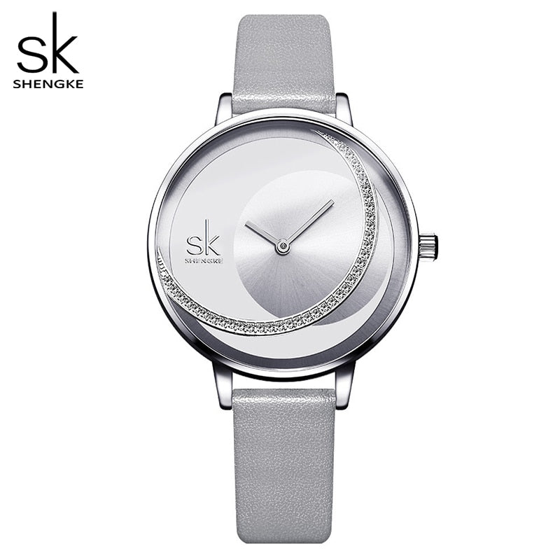 Shengke Crystal Women Watch Luxury Brand Ladies Dress Watches