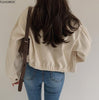 2020 Autumn Winter Short Coats Outerwear Long Sleeve Cute Fashion Solid Single Breasted Button Crop Korean Short Jackets 9020