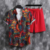 Men's Micro-elastic Lightweight Flower Shirt Suit