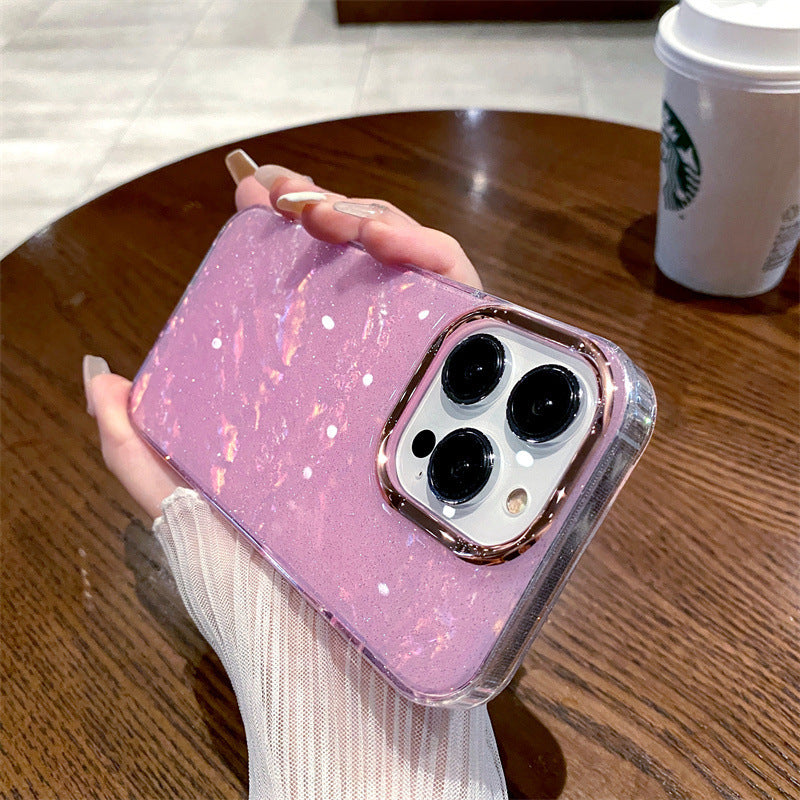 Applicable To IPhone15pro Shell Pattern Phone Case Glitter Drop-resistant