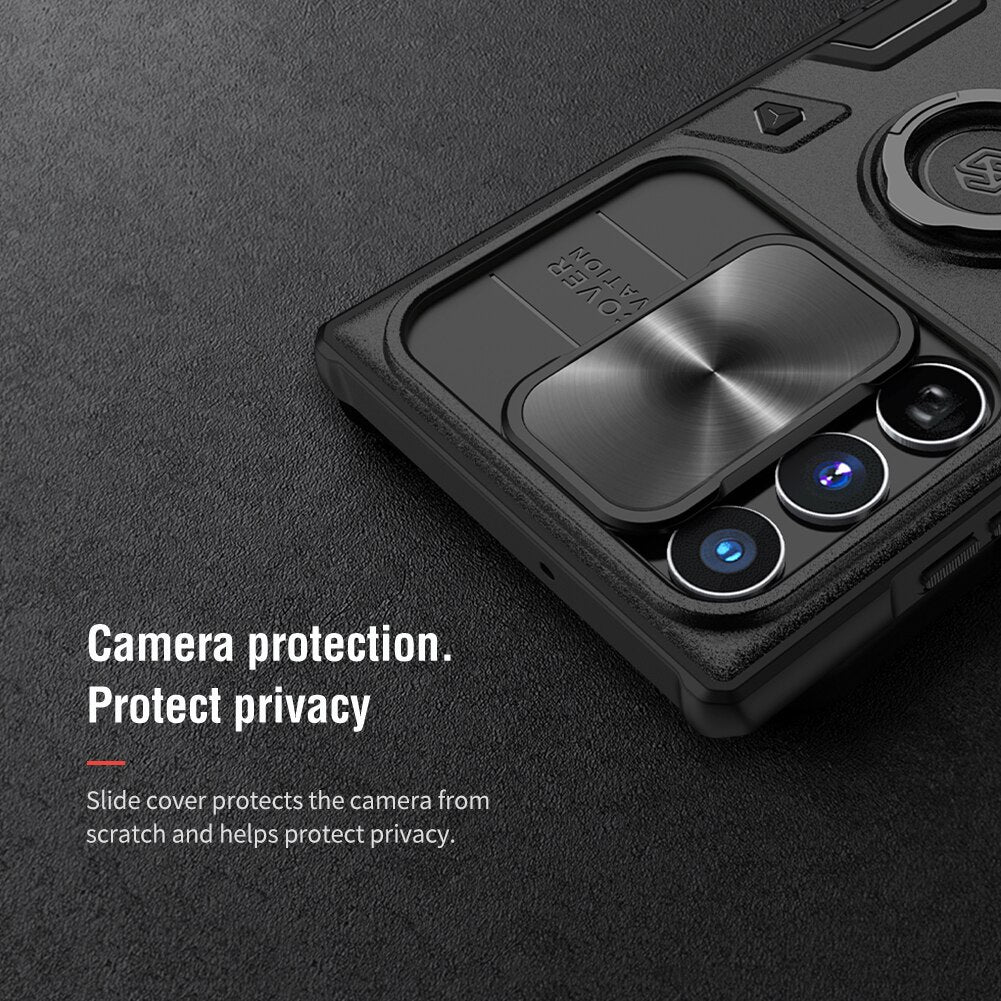 NILLKIN Slide Cover Case For Samsung Galaxy S22 Ultra Ring Stand Case for Galaxy S22 Ultra 5G 2022 designer Shockproof Case