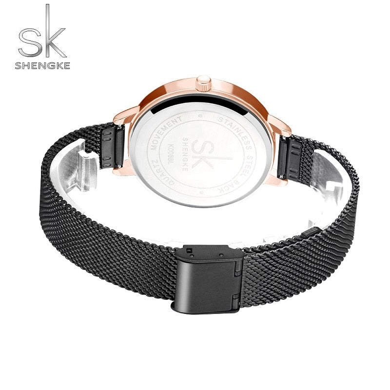 Shengke Crystal Women Watch Luxury Brand Ladies Dress Watches Original Design Quartz Wrist Watches Creative SK Watch For Women