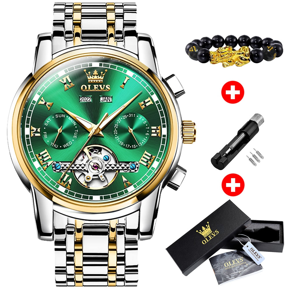 OLEVS Mechanical Men Watches Automatic Stainless Steel Waterproof