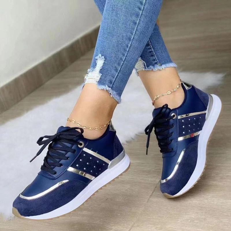 Navy high quality and white shoes ladies