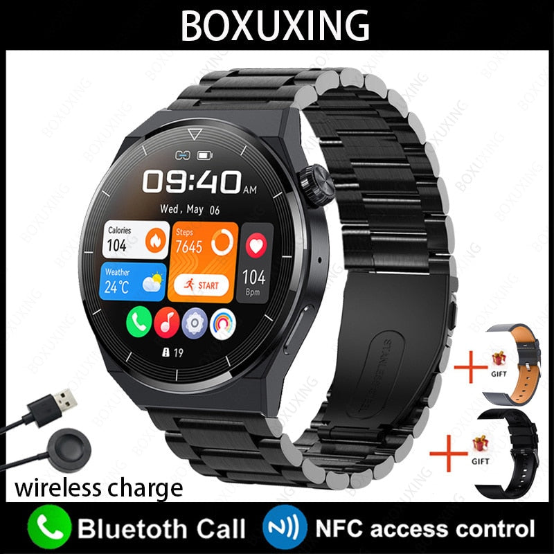 For Huawei Xiaomi NFC Smart Watch Men GT3 Pro AMOLED 390*390 HD Screen Heart Rate Bluetooth Call IP68 Waterproof SmartWatch 2023