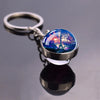 France Paris Eiffel Tower Keychains Double Side Glass Ball Pendant Metal Key Chains Travel Souvenir Keyring Gift Art Jewelry