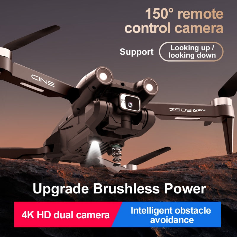 MINI Z908Pro Max Dual4K ESC Professional Drone WIFI FPV Obstacle Avoidance Brushless Four-Axis Folding Rc Quadcopter Toy Gift