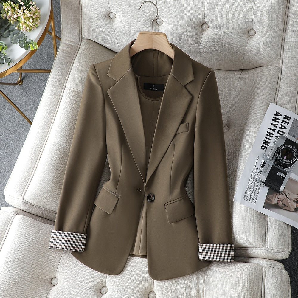HIGH QUALITY Fashion 2020 Design Blazer Jacket Women's Green Black Blue Solid Tops For Office Lady Wear Size S-4XL