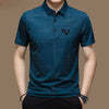 New Summer T Shirts for Men 2023 Short Sleeve Turn-down Collar Letter Printing Button Striped Polo Tees Fashion Pullover Tops