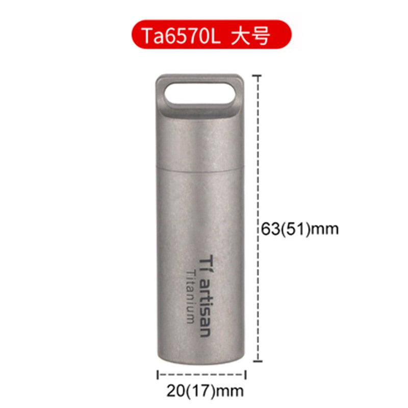 Mini Sealed Waterproof Pill Box Pure Titanium Perfume Storage Case Pendants EDC Tools Eco-friendly Outdoor Home Pill Box Ta6570