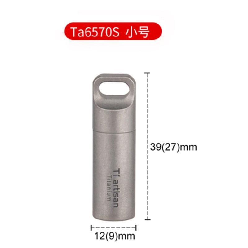 Mini Sealed Waterproof Pill Box Pure Titanium Perfume Storage Case Pendants EDC Tools Eco-friendly Outdoor Home Pill Box Ta6570