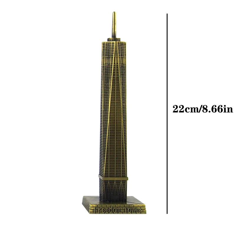 Metal World Famous Building Architecture Model Statue Landmark Tourist Souvenir Home Office Decoration