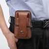 Men Leather Waist Bag Large Capacity Belt Bag Brown Shoulder Bags Crossbody Bags Multi-layer Buckle Mobile Phone Bag Bum Pouch
