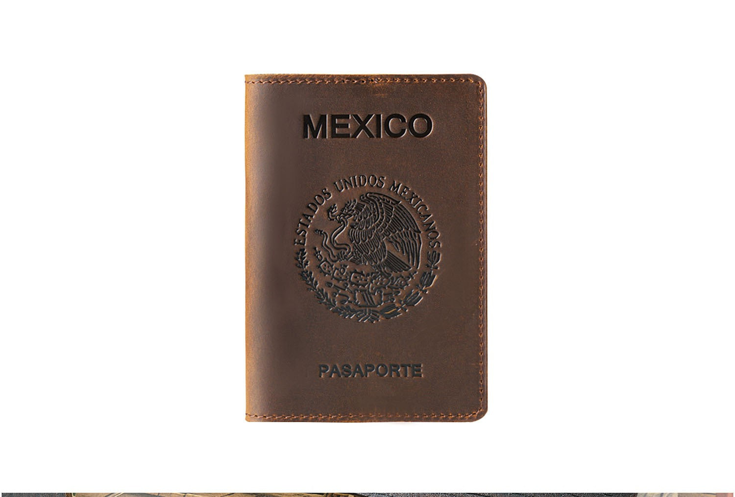 Head Layer Cowhide Passport Protective Cover Document Clip