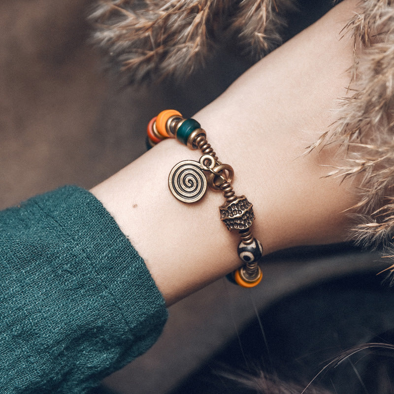 Colored Glaze Mix And Match Copper Bead Bracelets