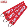 5 PCS/LOT Red Empty Chamber Keychain For Aviation Gift Promotion Christmas Gifts Keychains Luggage Tag Embroidery Crew Key Chain