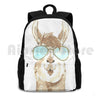 Llama Aviator Watercolor Outdoor Hiking Backpack Riding Climbing Sports Bag Llama Llama Funny Llama Art Funny Animal Art