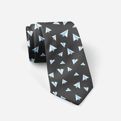 Paper Airplanes (Gray) Designed Ties