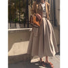 High-waisted Pleated Midi A-line Maxi Skirt