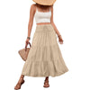Solid-color Drawstring Skirt With An Elastic Waist