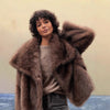 Women's Pure Color Versatile Faux Fur Collar Long Sleeve Coat Plus Size Outerwear
