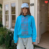 Letter Print Loose Couple Hooded Sweater Coat